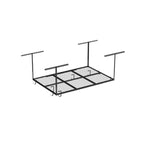 FLEXIMOUNTS OHK46B-E 4'x6' Overhead Garage Storage Ceiling Storage Rack with 8 Accessory Hooks Black: Steel Tote Rack, 450 lb Capacity