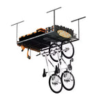 Support de rangement suspendu pour garage 4'x6' avec 8 crochets accessoires, noir, capacité de 450 lb
