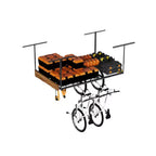 Support de rangement suspendu pour garage 4'x6' avec 8 crochets accessoires, noir, capacité de 450 lb