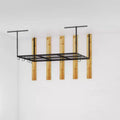 Support de rangement suspendu pour garage 4'x6' avec 8 crochets accessoires, noir, capacité de 450 lb