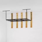 Support de rangement suspendu pour garage 4'x6' avec 8 crochets accessoires, noir, capacité de 450 lb
