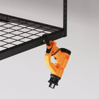 Support de rangement suspendu pour garage 4'x6' avec 8 crochets accessoires, noir, capacité de 450 lb