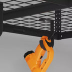 Support de rangement suspendu pour garage 4'x6' avec 8 crochets accessoires, noir, capacité de 450 lb