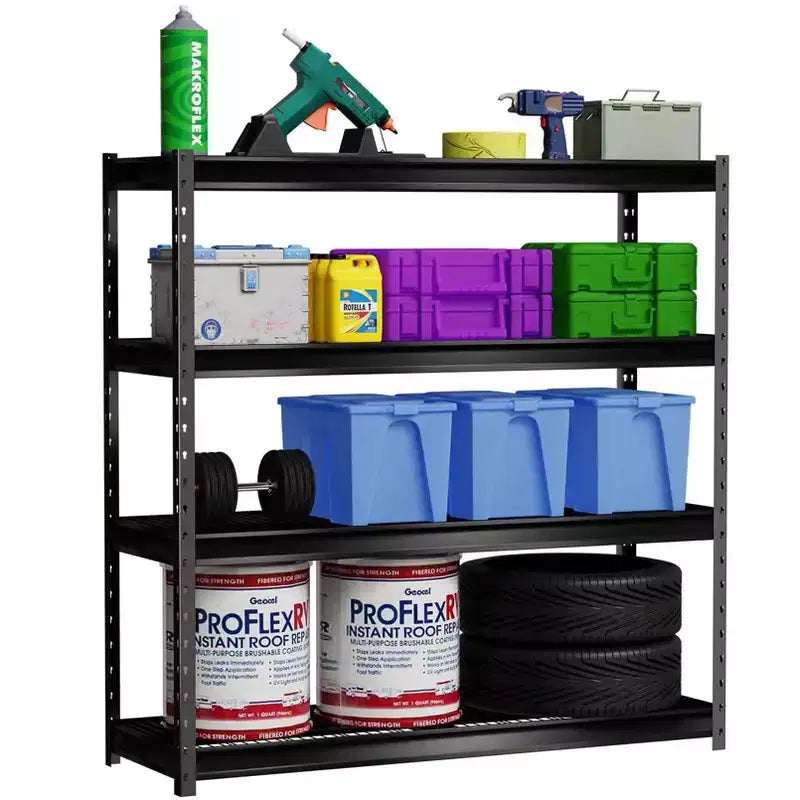 Étagère en acier robuste à 4 niveaux 77"x24"x72", gris foncé, capacité de 4536 kg