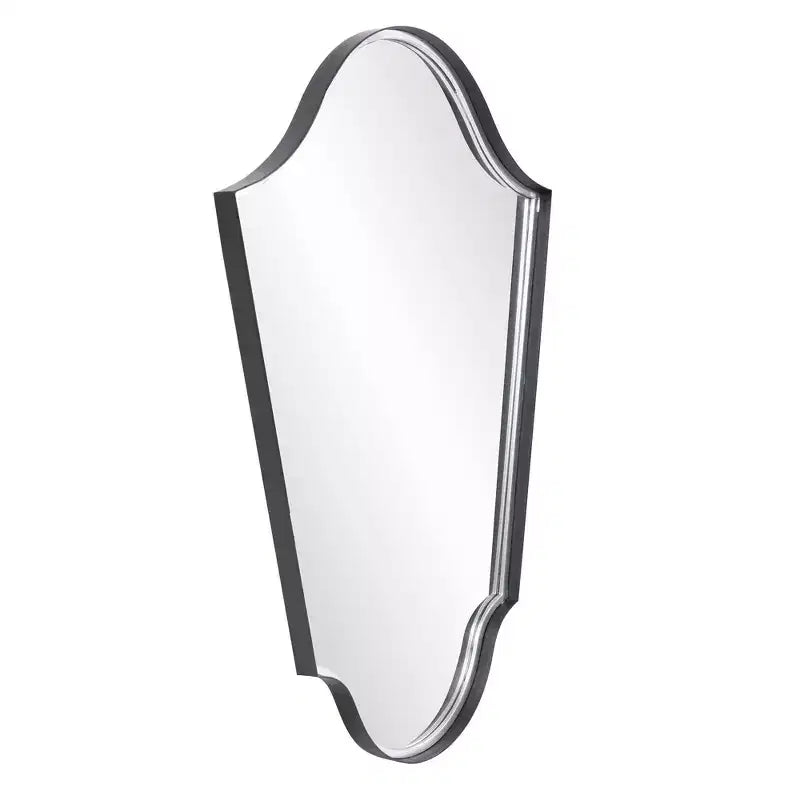 41.5"x29" Arched Wall Mirror with Matte Gray Iron Frame, Modern Style, Wall Mount
