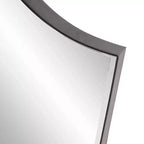 Miroir mural arqué de 41,5"x29" avec cadre en fer gris mat, style moderne, fixation murale