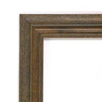 Miroir de sol intégral 27"x63" sans biseau, cadre en bois marron rustique