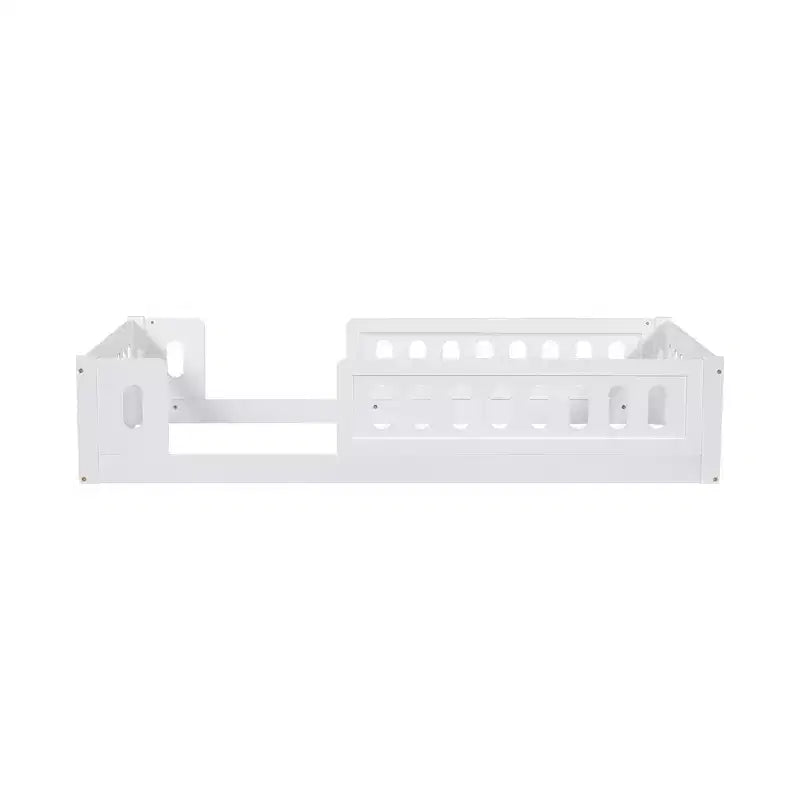 Lit plate-forme double/grand simple, lit au sol pour enfant avec garde-corps