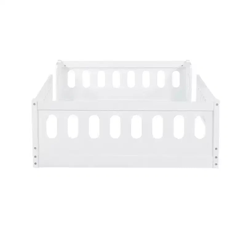 Lit plate-forme double/grand simple, lit au sol pour enfant avec garde-corps