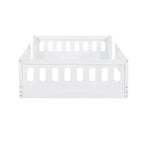 Lit plate-forme double/grand simple, lit au sol pour enfant avec garde-corps