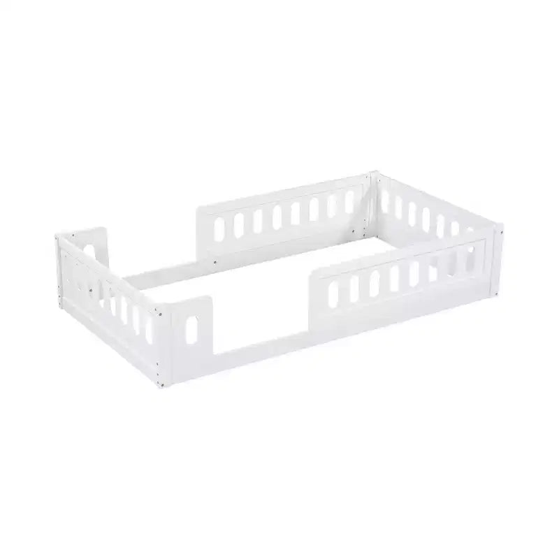Lit plate-forme double/grand simple, lit au sol pour enfant avec garde-corps