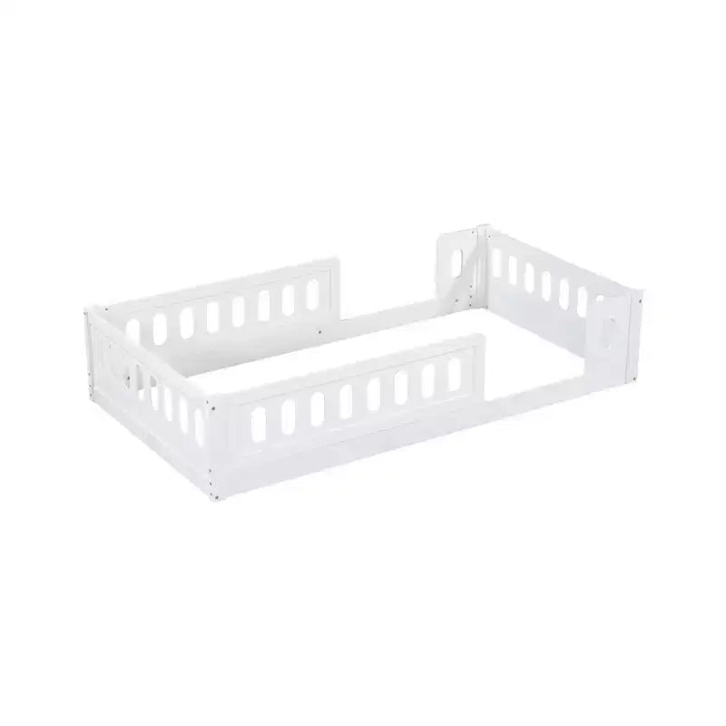 Lit plate-forme double/grand simple, lit au sol pour enfant avec garde-corps
