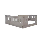 Lit plate-forme double/grand simple, lit au sol pour enfant avec garde-corps