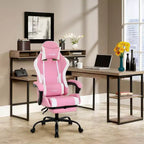 Chaise de bureau gamer avec repose-pieds et soutien lombaire