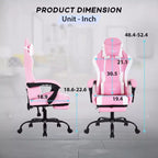 Chaise de bureau gamer avec repose-pieds et soutien lombaire