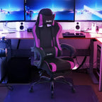 Chaise de bureau gamer avec repose-pieds et soutien lombaire