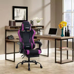 Chaise de bureau gamer avec repose-pieds et soutien lombaire