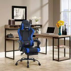 Chaise de bureau gamer avec repose-pieds et soutien lombaire