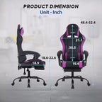 Chaise de bureau gamer avec repose-pieds et soutien lombaire