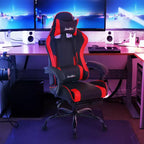 Chaise de bureau gamer avec repose-pieds et soutien lombaire