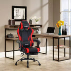 Chaise de bureau gamer avec repose-pieds et soutien lombaire
