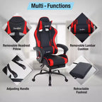 Chaise de bureau gamer avec repose-pieds et soutien lombaire