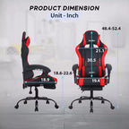 Chaise de bureau gamer avec repose-pieds et soutien lombaire
