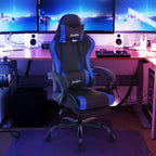 Chaise de bureau gamer avec repose-pieds et soutien lombaire