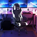 Chaise de bureau gamer avec repose-pieds et soutien lombaire