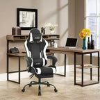 Chaise de bureau gamer avec repose-pieds et soutien lombaire
