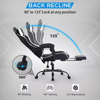Chaise de bureau gamer avec repose-pieds et soutien lombaire