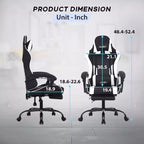 Chaise de bureau gamer avec repose-pieds et soutien lombaire
