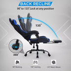 Chaise de bureau gamer avec repose-pieds et soutien lombaire