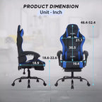 Chaise de bureau gamer avec repose-pieds et soutien lombaire