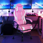 Chaise de bureau gamer avec repose-pieds et soutien lombaire