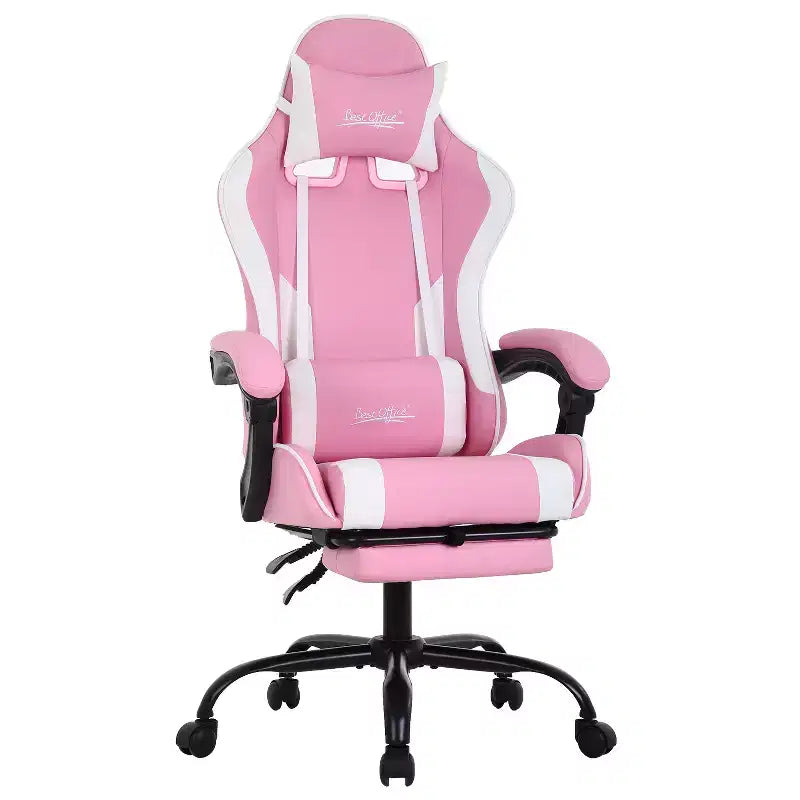 Gaming Chair Office Computer Desk Chair with Footrest and Lumbar Support