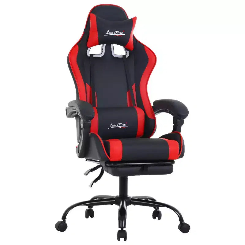 Gaming Chair Office Computer Desk Chair with Footrest and Lumbar Support