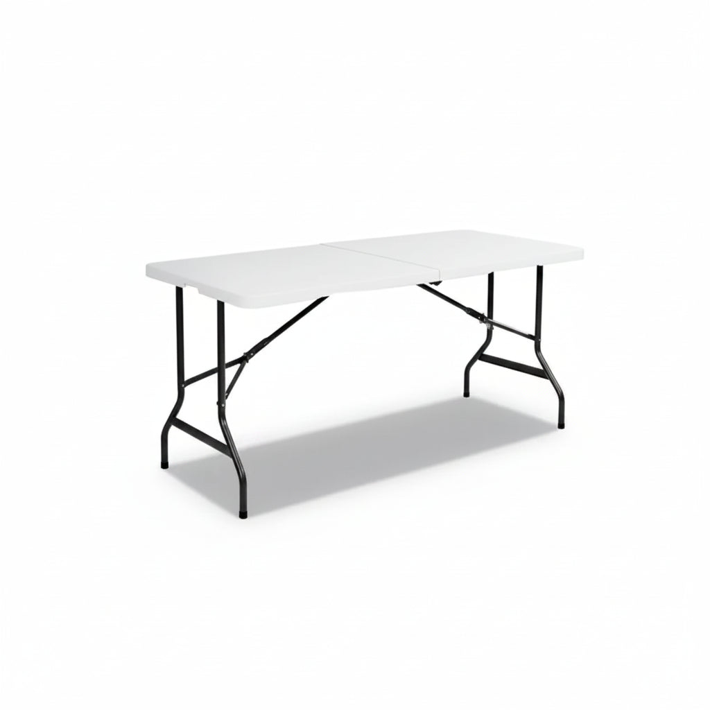 Iceberg IndestrucTable Classic Bi-Folding Table, Rectangular, 60 x 30 x 29, Platinum