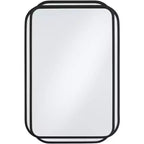 Uttermost Double Radius Matte Black 24 x 36 1/4 Wall Mirror