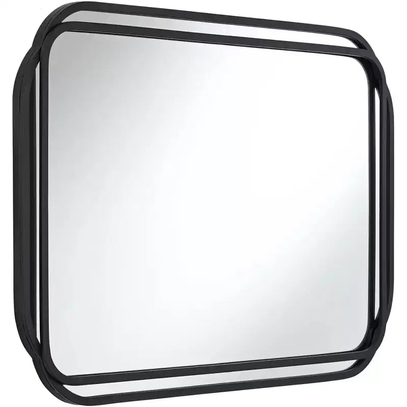 Miroir mural double rayon noir mat 24" x 36"