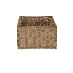 Meuble de rangement en osier et jonc de mer à 5 tiroirs, naturel