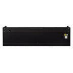 Meuble TV moderne avec 4 tiroirs, ports de charge et éclairage LED ambiant, Naturel/Noyer/Noir