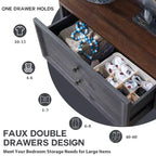 Commode de style fermette avec 6 tiroirs, commode verticale de 147 cm de large, organisateur de tiroirs pour le salon