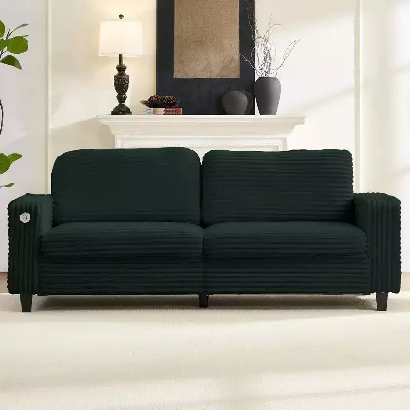 Canapé causeuse surdimensionné de 84 pouces avec port de charge USB et Type-C, canapé 2 places compact avec pochette latérale, canapé moelleux au design ergonomique