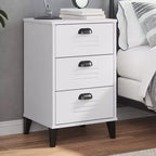 Table de Chevet D'Appoint, Meuble de Chambre, Bois d'Ingénierie, Blanc Gris Anthracite