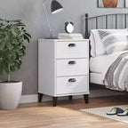 Table de Chevet D'Appoint, Meuble de Chambre, Bois d'Ingénierie, Blanc Gris Anthracite