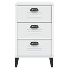 Table de Chevet D'Appoint, Meuble de Chambre, Bois d'Ingénierie, Blanc Gris Anthracite