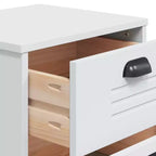Table de Chevet D'Appoint, Meuble de Chambre, Bois d'Ingénierie, Blanc Gris Anthracite