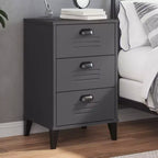 Table de Chevet D'Appoint, Meuble de Chambre, Bois d'Ingénierie, Blanc Gris Anthracite