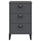 Table de Chevet D'Appoint, Meuble de Chambre, Bois d'Ingénierie, Blanc Gris Anthracite